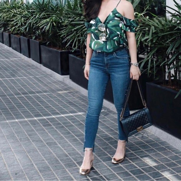 Topshop Jamie Skinny Jeans High Rise Ankle Cropped Step Hem Blue Size 26 - Picture 3 of 16